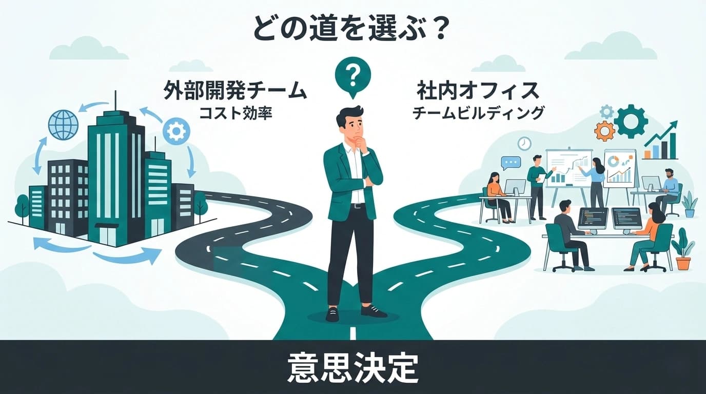 外部委託 vs 内製化。システム開発のフェーズ別・最適解チャートで失敗を回避