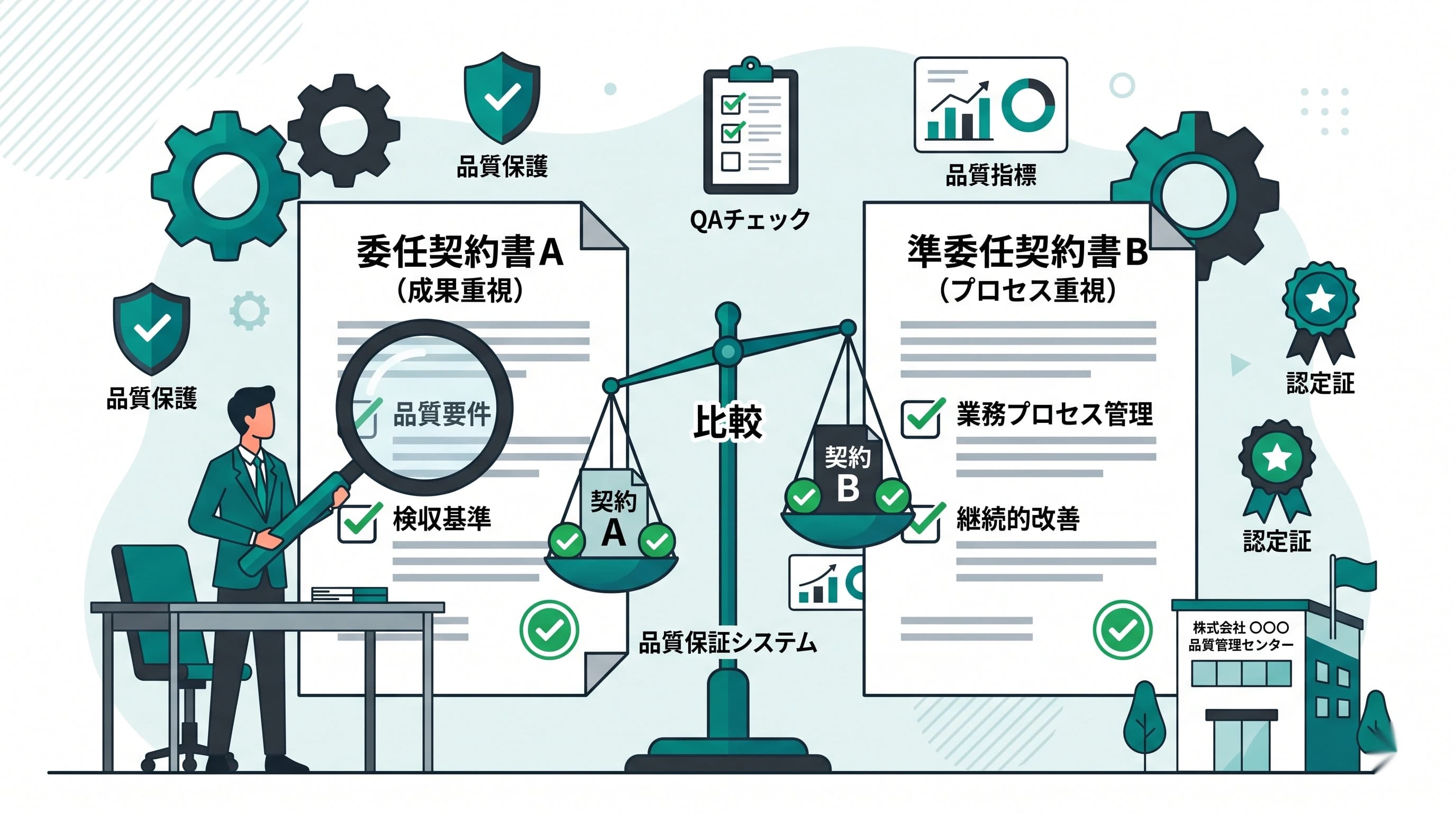 準委任契約で成果物の品質を担保する方法｜「成果完成型」と「履行割合型」の違い