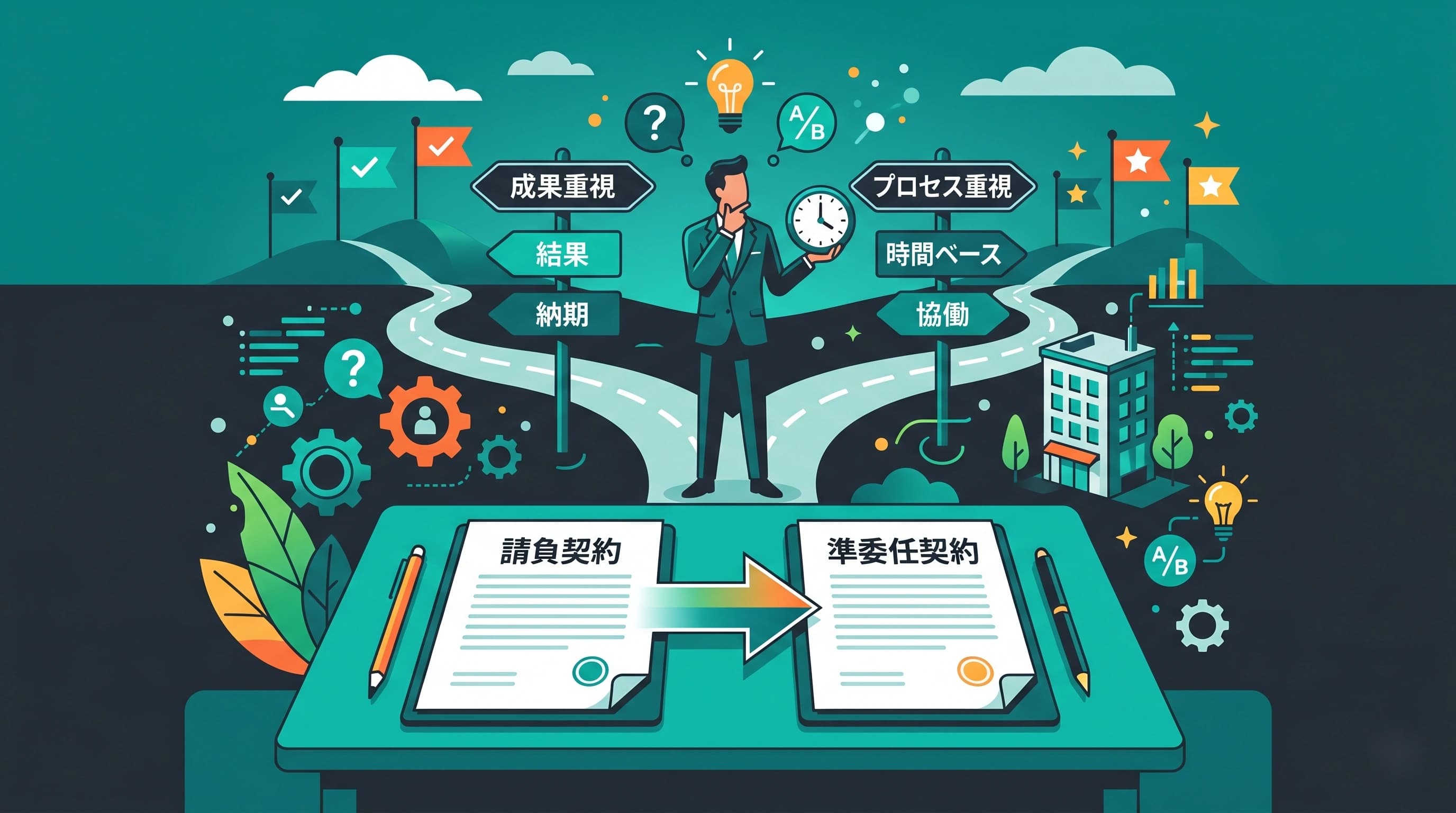 請負契約から準委任契約に切り替えるタイミング｜プロジェクト途中での契約変更ガイド
