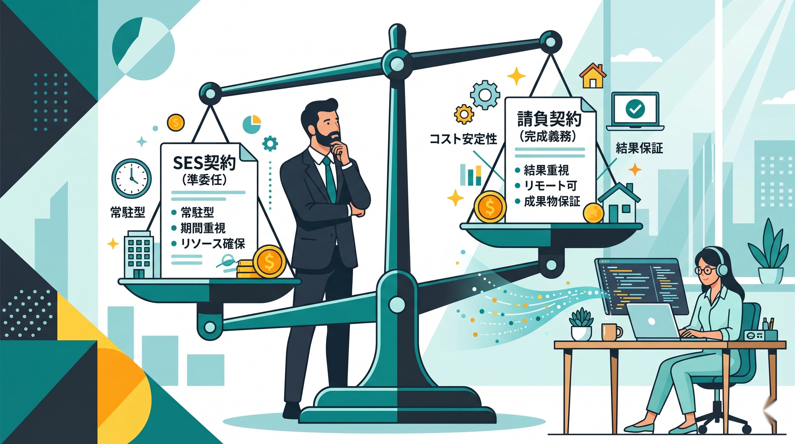 フリーランスエンジニアとの契約は請負？準委任？契約形態の選び方と注意点