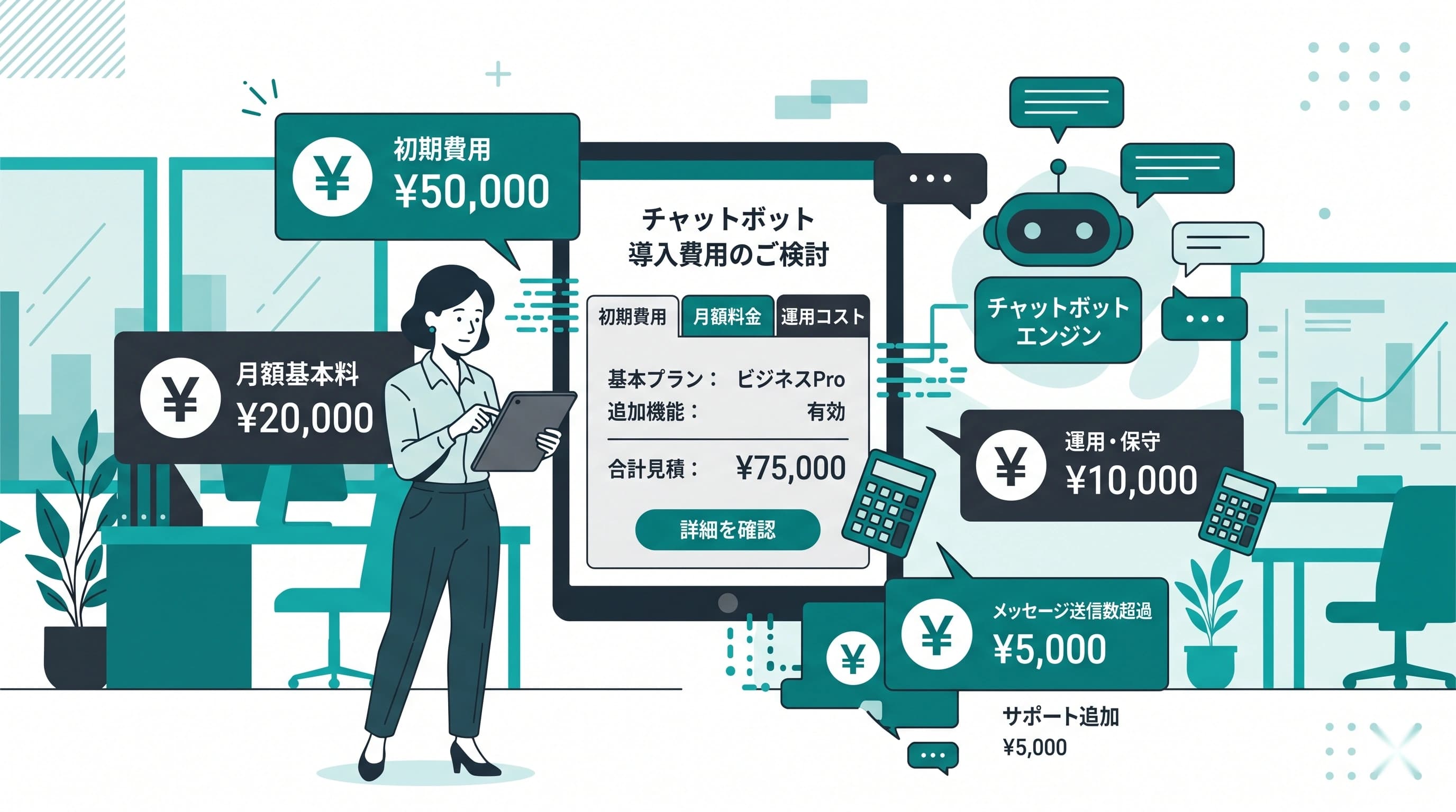 チャットボットの費用相場を完全解説｜月額料金・初期費用・運用コストの内訳