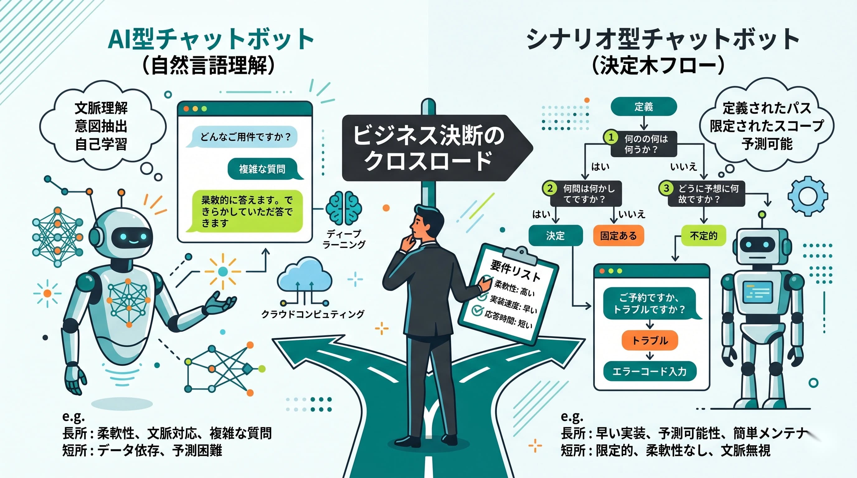 AIチャットボットとシナリオ型チャットボットの違い｜用途別の選び方ガイド