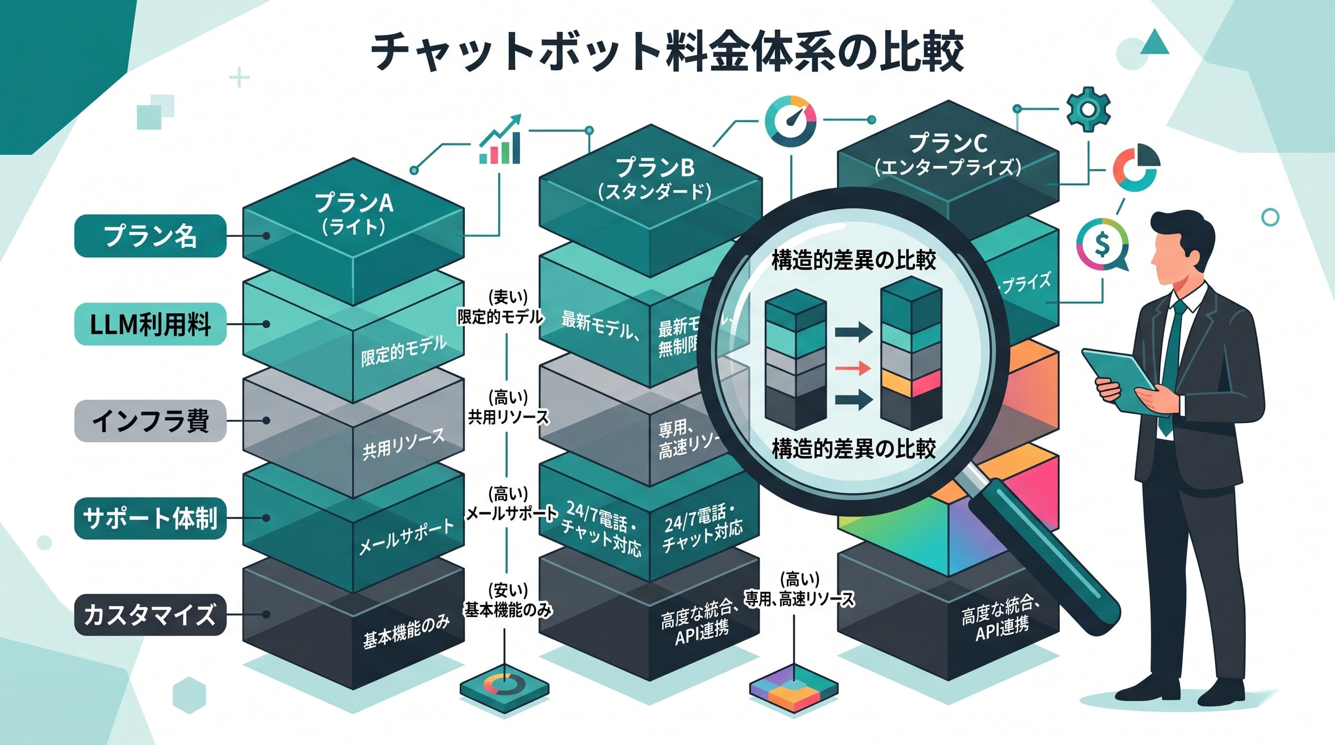 チャットボットの月額料金はなぜこんなに差がある？価格差の理由を構造から解説