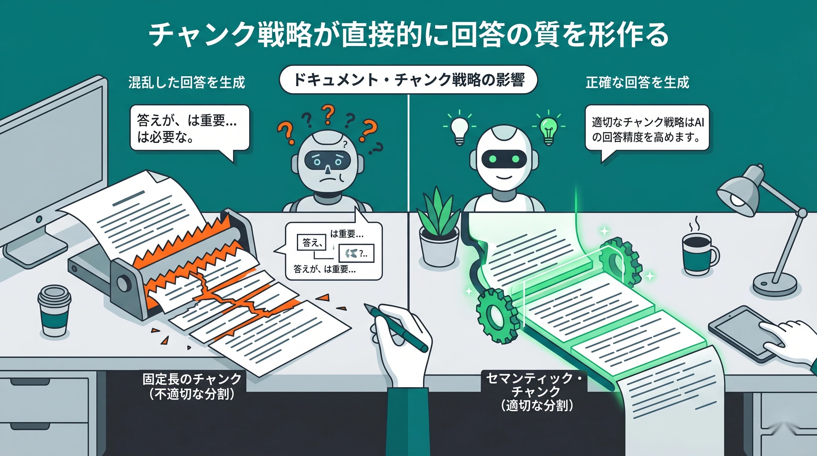 RAGの回答精度を上げるチャンキング手法｜文書分割で結果はこれだけ変わる