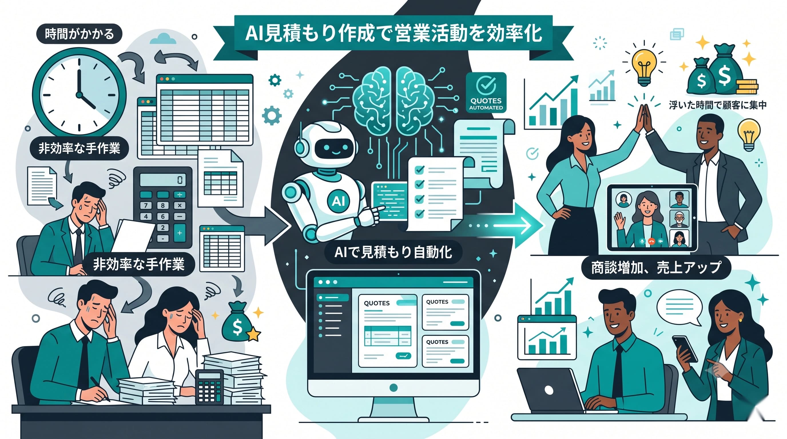 見積もりをAIで自動化する方法｜営業の工数を減らす導入ステップ