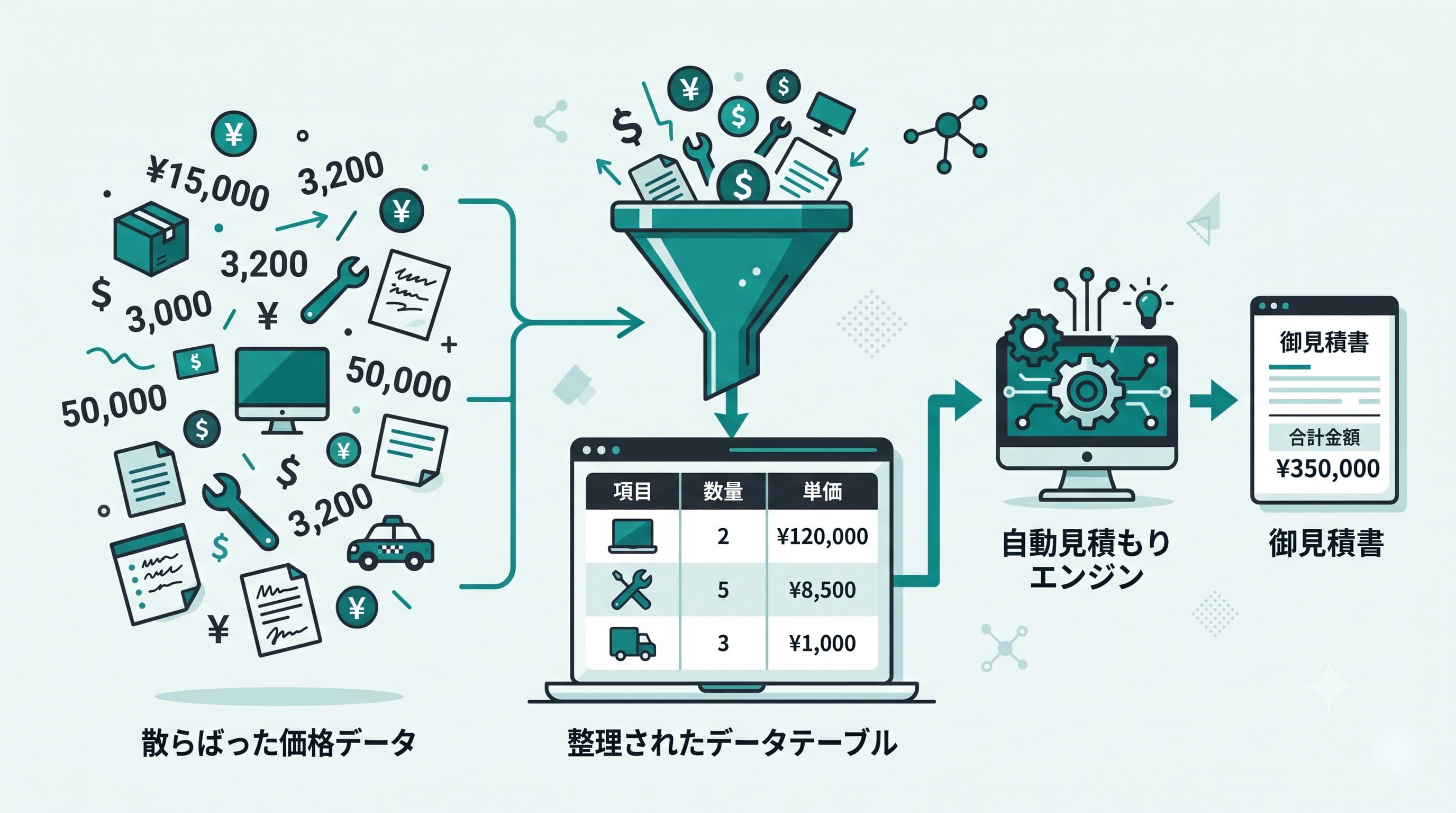 見積もり自動化で失敗しないために｜運用に乗せるためのデータ整備