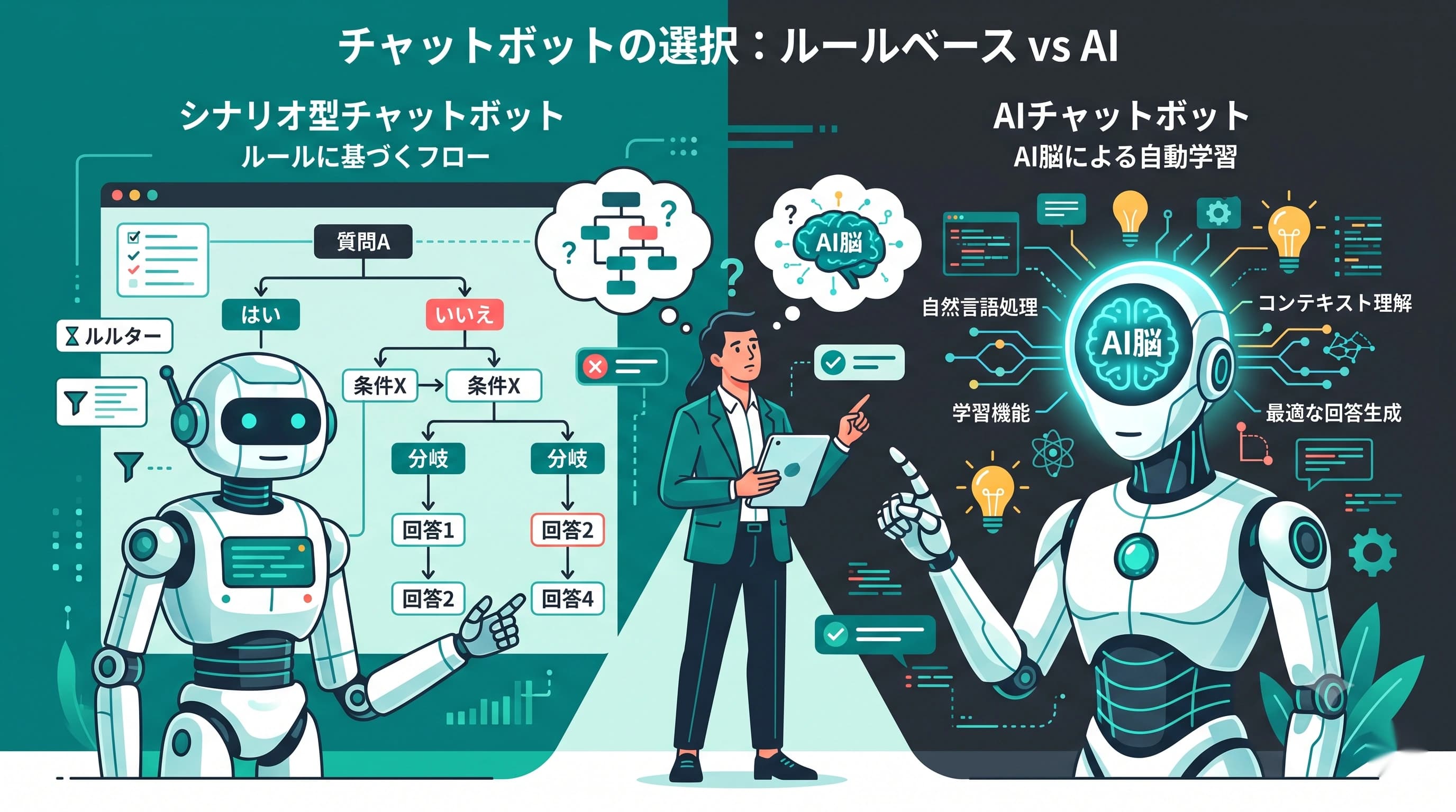 シナリオ型チャットボットとは？AI型との違いと向いている用途