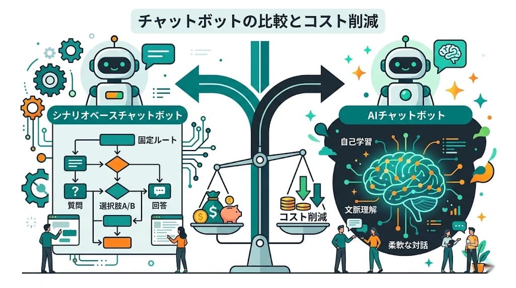 シナリオ型とAI型チャットボット、人件費削減に効くのはどっち