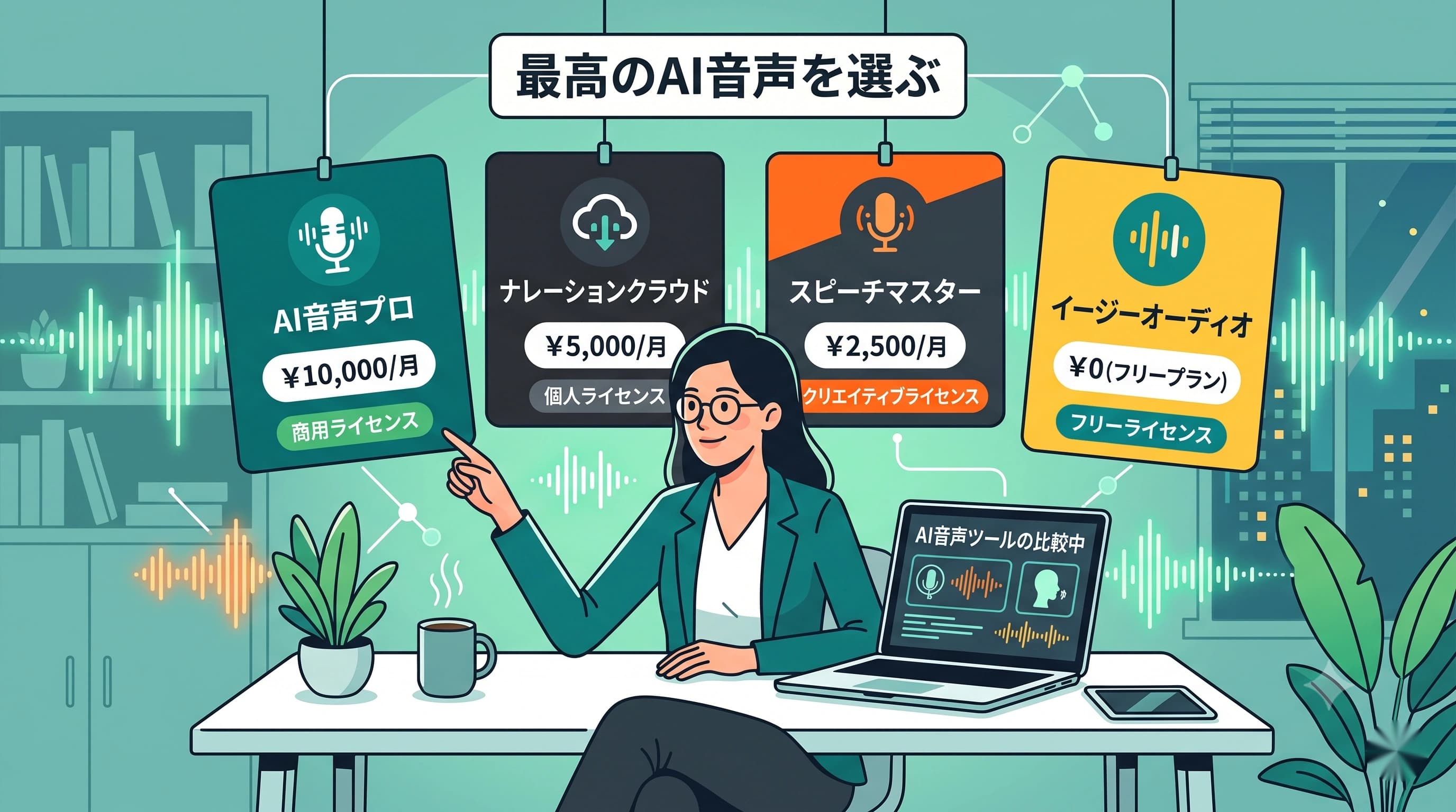 個人事業主におすすめの音声合成AIツール比較｜料金と商用利用の選び方