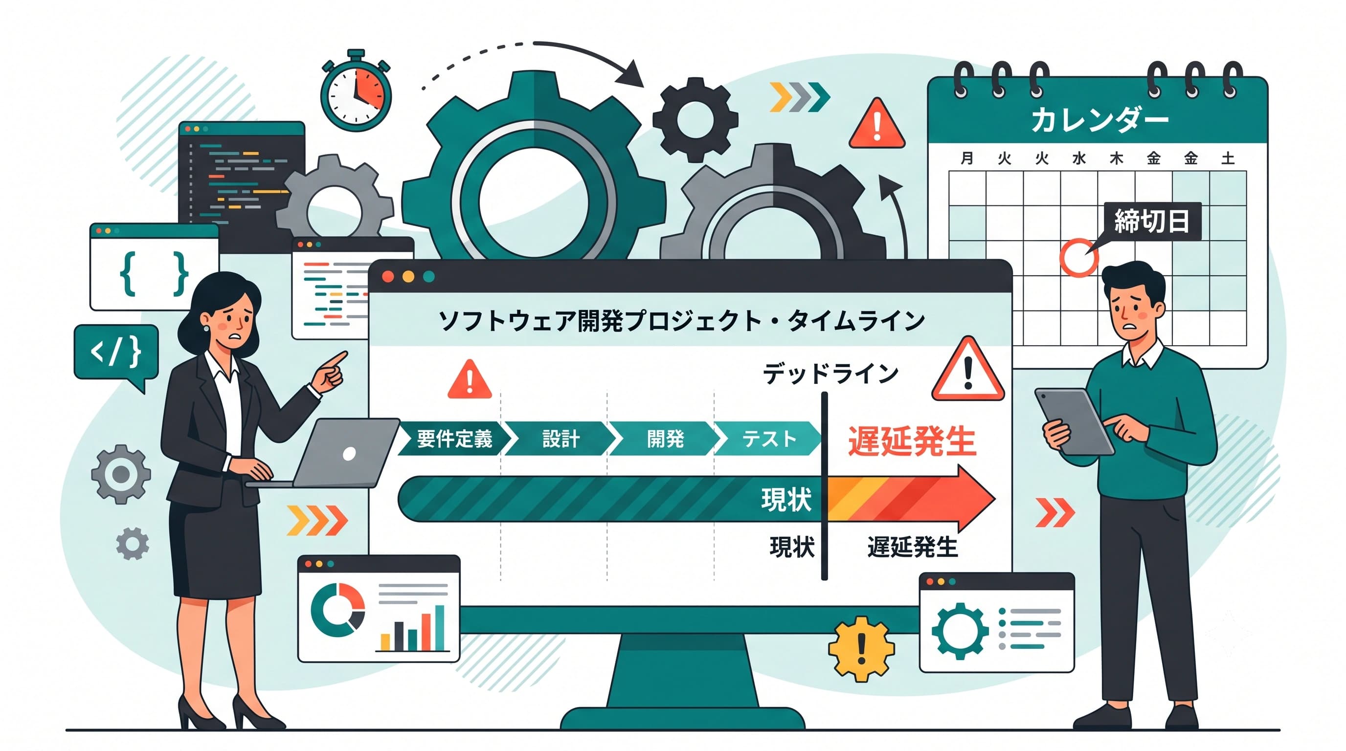 システム開発で納期遅延が起きる原因と、発注側ができる対策
